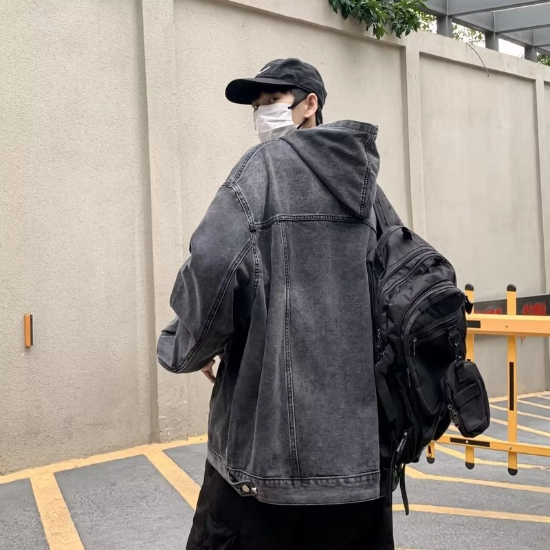 棉基因 重工设计感外穿日系含棉早秋衬衫慵懒风酷炫痞帅高街机车风潮流时尚冬季炸街宽松户外登山休闲运动上衣牛仔夹克 男女同款