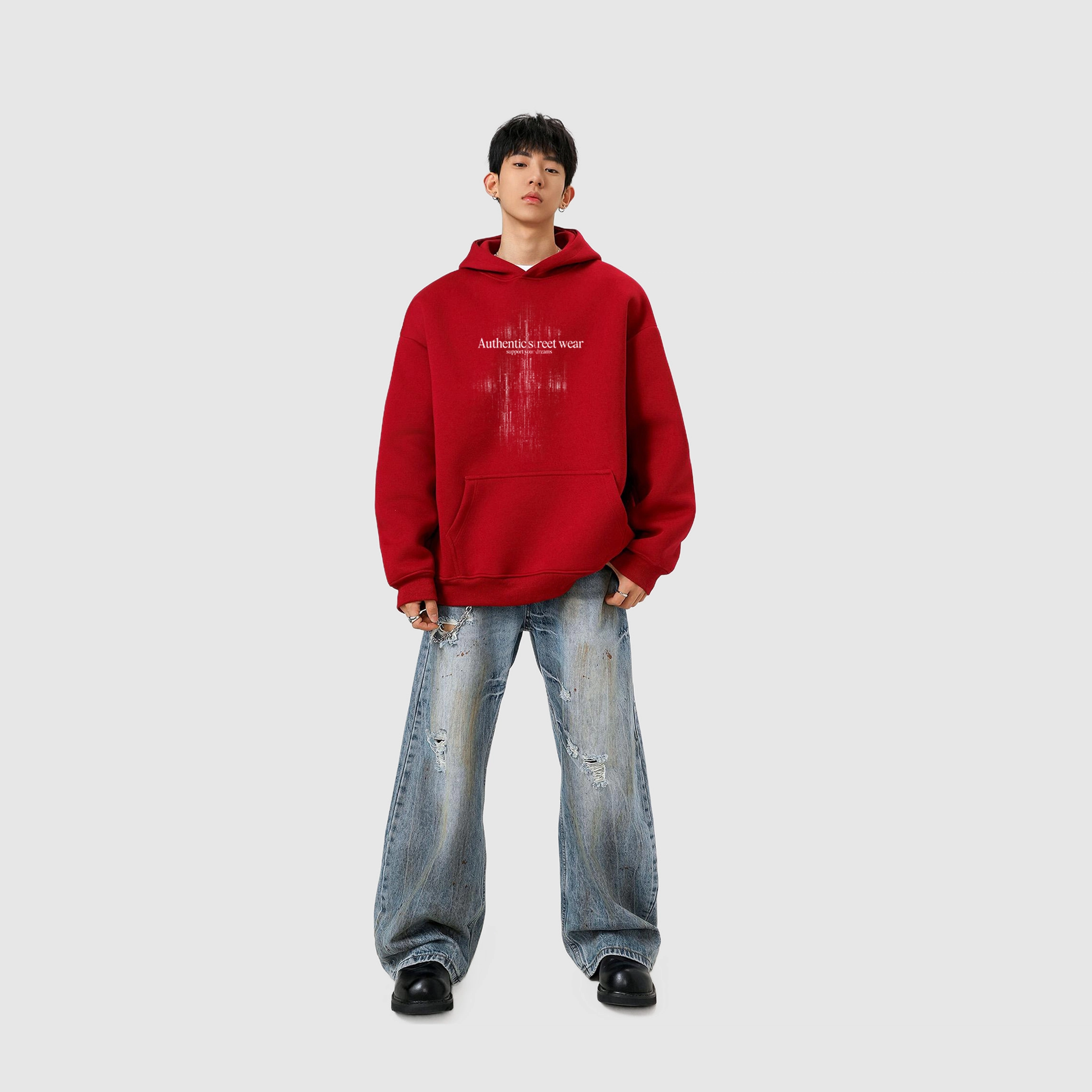棉基因 早秋街头嘻哈摇滚朋克学院风男生帽子高街潮牌经典国潮辣妹韩系女潮男青少年复古男装户外通勤慵懒风基础款打底连帽卫衣 男女同款