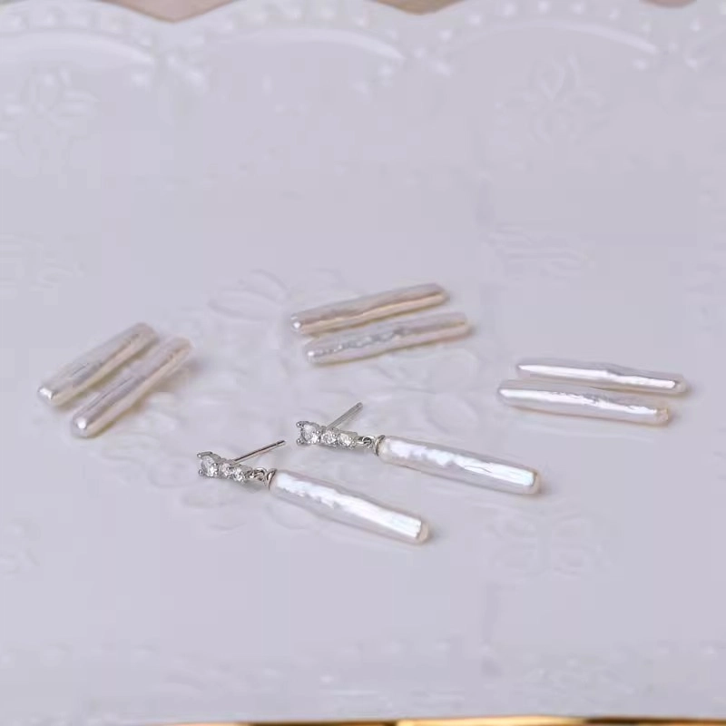 品彩 巴洛克长条形长款 轻奢精致高级感 淡水珍珠 耳环 女款