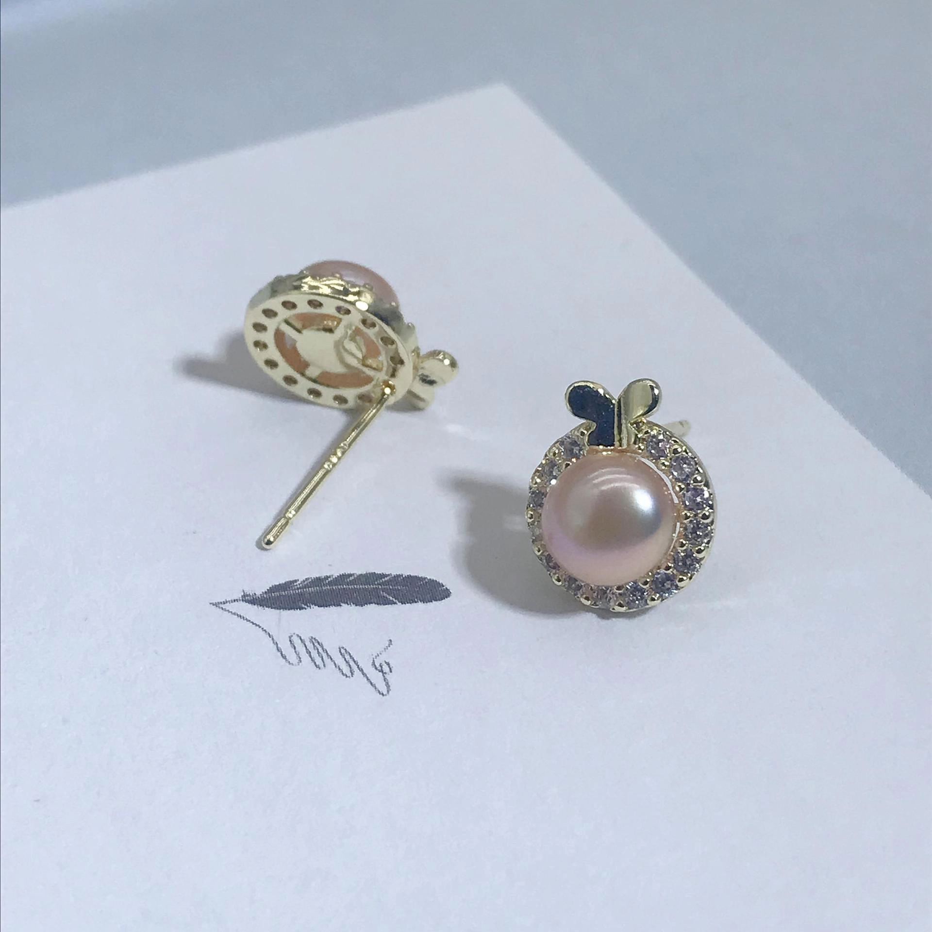 品彩 蝴蝶高级感 轻奢年轻气质 淡水珍珠 耳环 女款