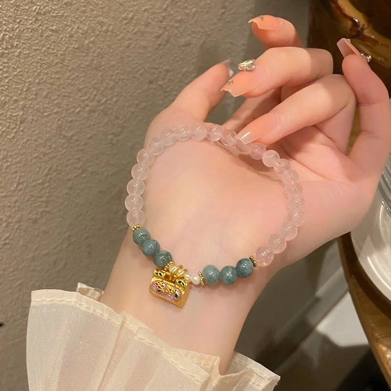 【晶光流转】 品彩 纯粹平衡清透感高定设计手链个性简约 时尚百搭显白显瘦 轻奢风高级感甜美清新温柔国风绿天然 白水晶 手串 女款