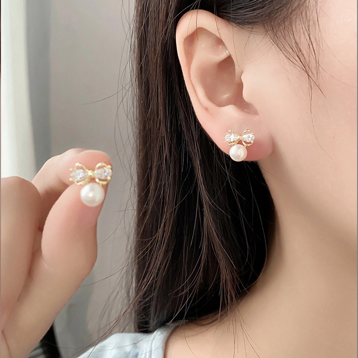轻奢高级感 气质时尚 简约百搭 精致减龄   品彩 兔子 蝴蝶结 双环 几何 淡水 珍珠 耳钉 女款