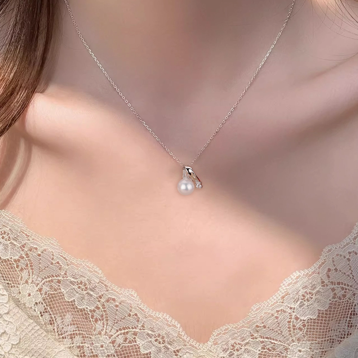品彩 轻奢高级感 小香风 几何 淡水珍珠 项链 女款