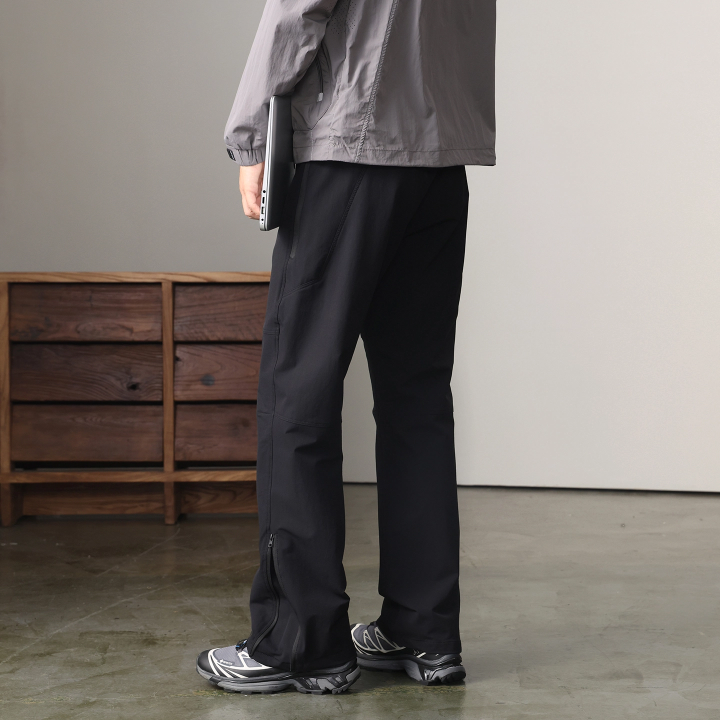 希越 户外三防裤子直筒宽松纯色四面弹百搭长裤潮牌时尚大码休闲裤 男款