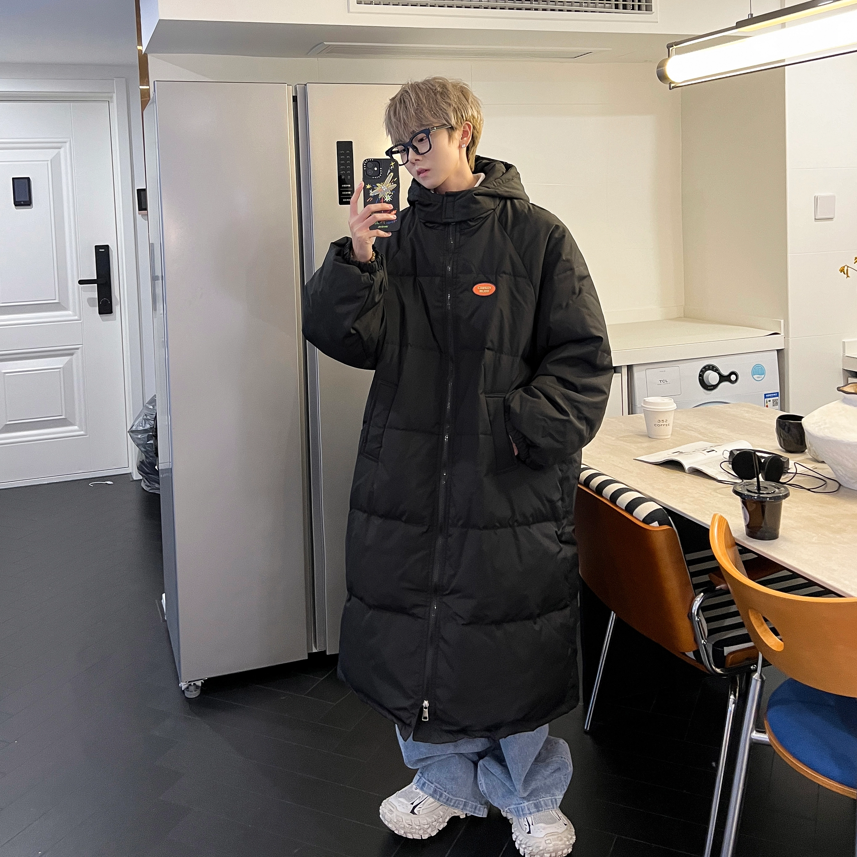 极限涡轮 美式街头风加厚连帽面包服棉服 男女同款