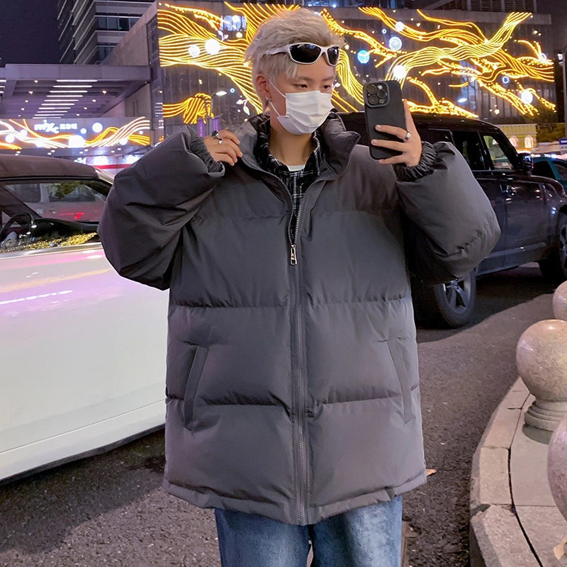 极限涡轮 美式潮牌高街纯色假两件百搭休闲棉服 男女同款
