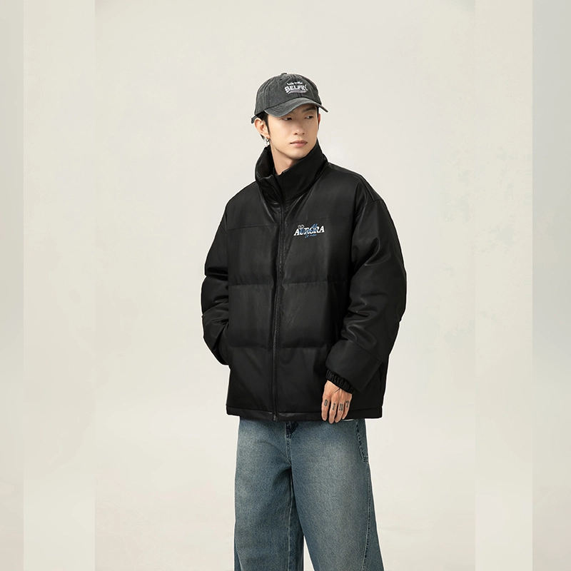 极限涡轮 美式保暖背面大面积个性印花外套加厚面包服休闲百搭棉服 男女同款 白色