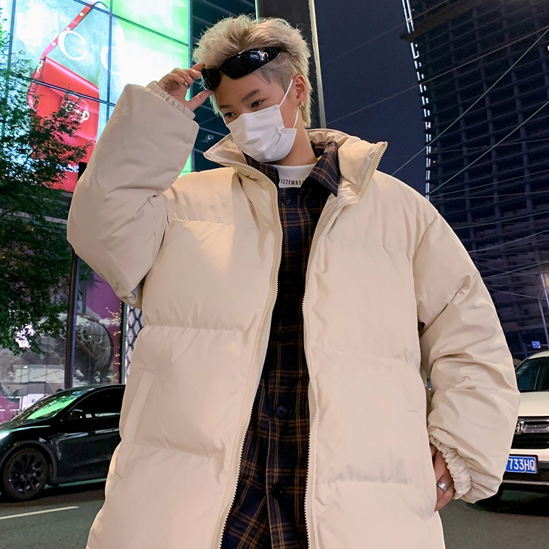 极限涡轮 美式潮牌高街纯色假两件百搭休闲棉服 男女同款