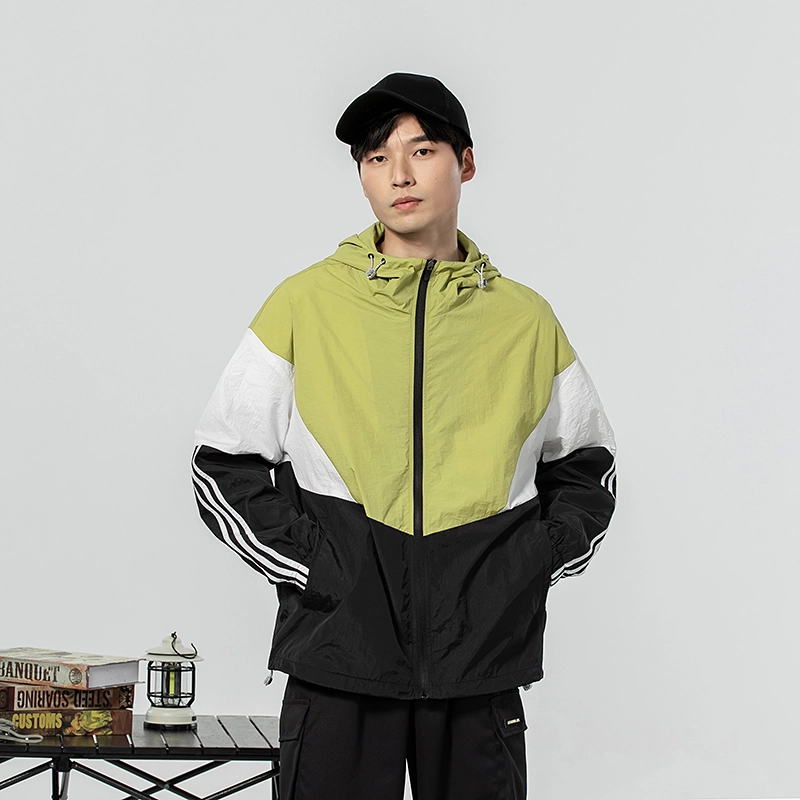 极限涡轮 潮流三条杆工装拼接撞色防晒舒适百搭休闲夹克外套 男女同款