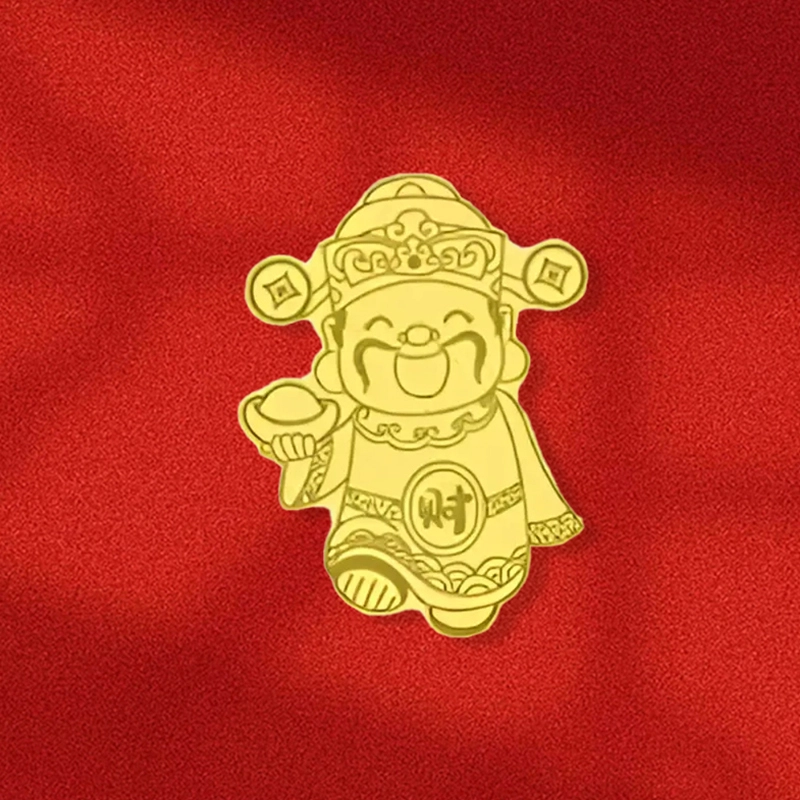 鸳鸯金楼 财神爷手机贴片 招财暴富 足金 一口价 金片 男女同款情侣款