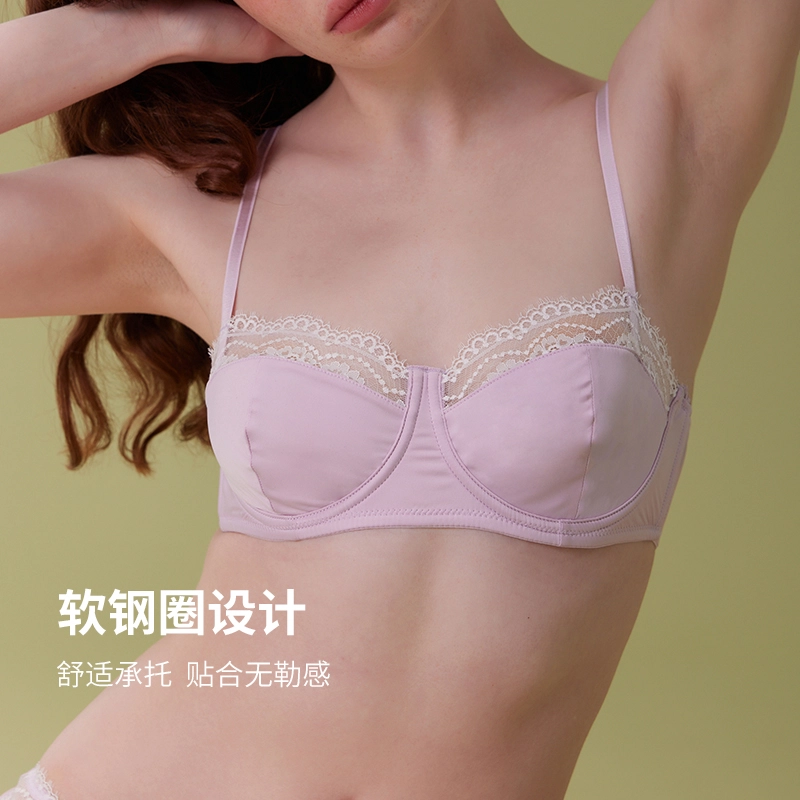弗利少女 法式复古睫毛蕾丝缎面拼接超薄低腰三角内裤 女款