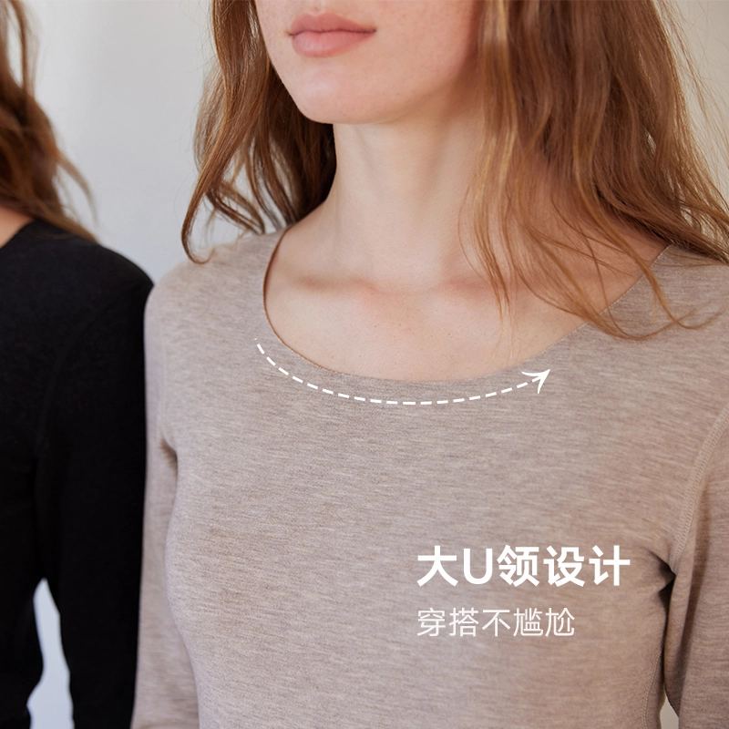 弗利少女 羊绒蚕丝无痕保暖内衣修身加厚秋衣秋裤发热保暖套装 女款