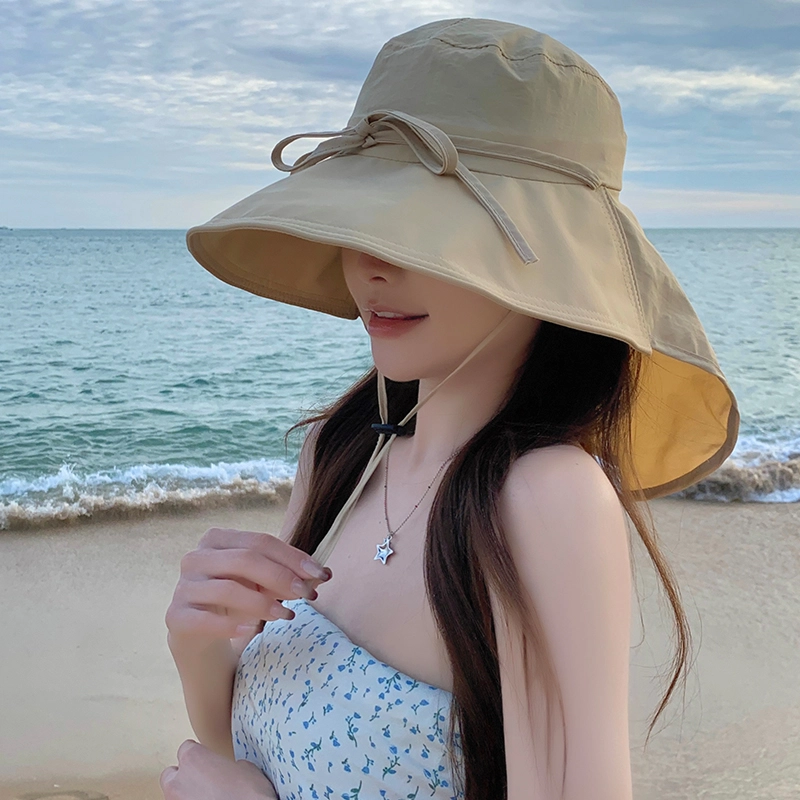 艾佳微 遮脸大披肩太阳防风骑车遮阳百搭海边度假游玩 聚酯纤维 渔夫帽 男女同款情侣款