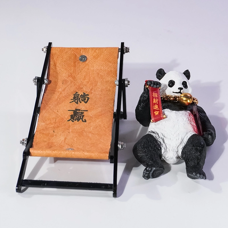 机械党 招财熊猫桌面摆件 玩机甲国潮桌搭 拼装模型
