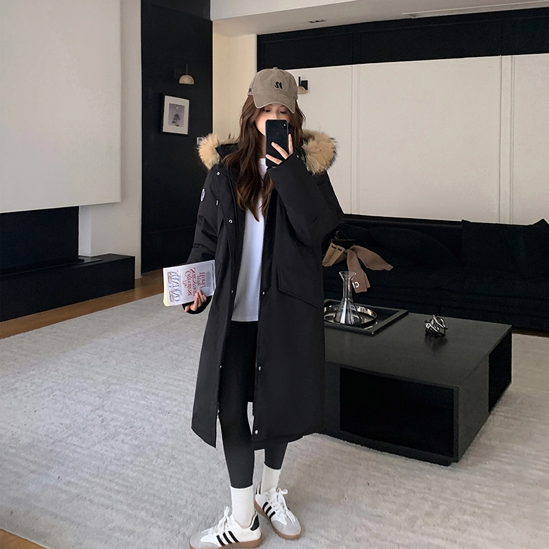 红蜻蜓 冬季长款连帽保暖派克服棉衣外套休闲百搭工装棉服 男女同款
