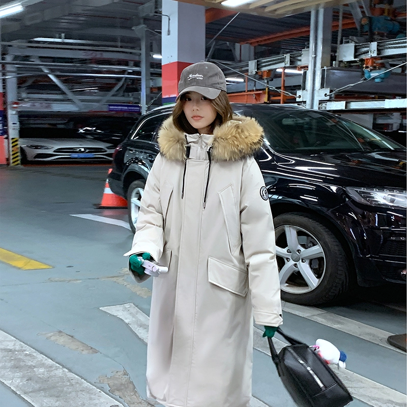 红蜻蜓 冬季长款连帽保暖派克服棉衣外套休闲百搭工装棉服 男女同款