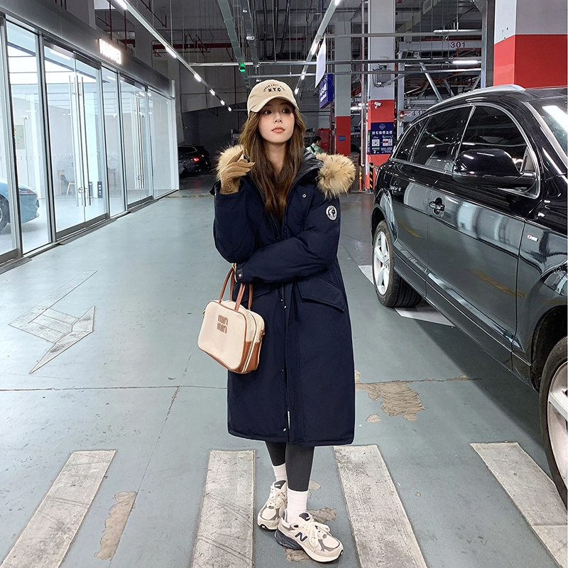 红蜻蜓 冬季长款连帽保暖派克服棉衣外套休闲百搭工装棉服 男女同款