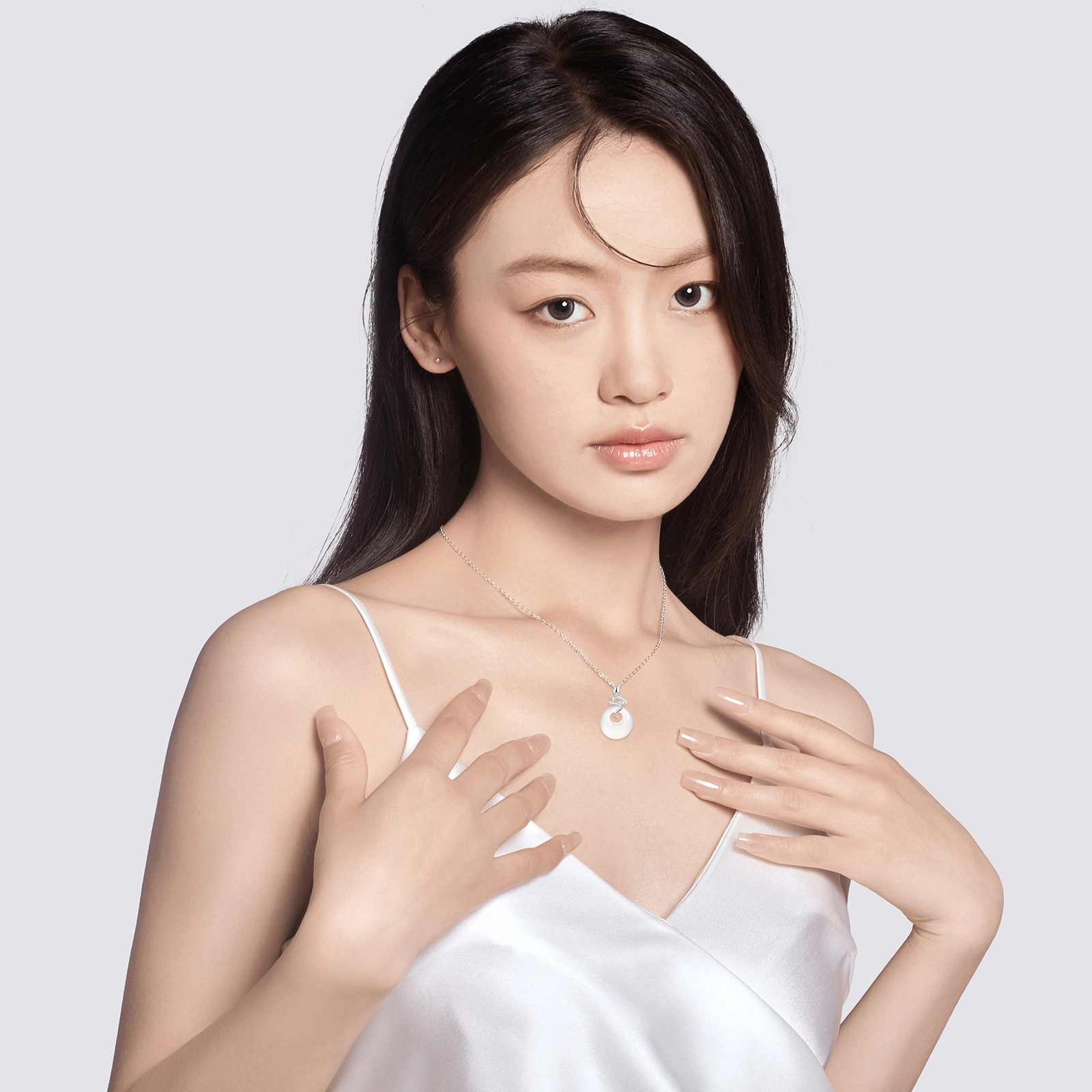 老银坊 新中式祥瑞灵蛇平安扣 国风复古招财纳福锁骨链 国潮本命年转运配饰#好运 玉髓 项链 女款