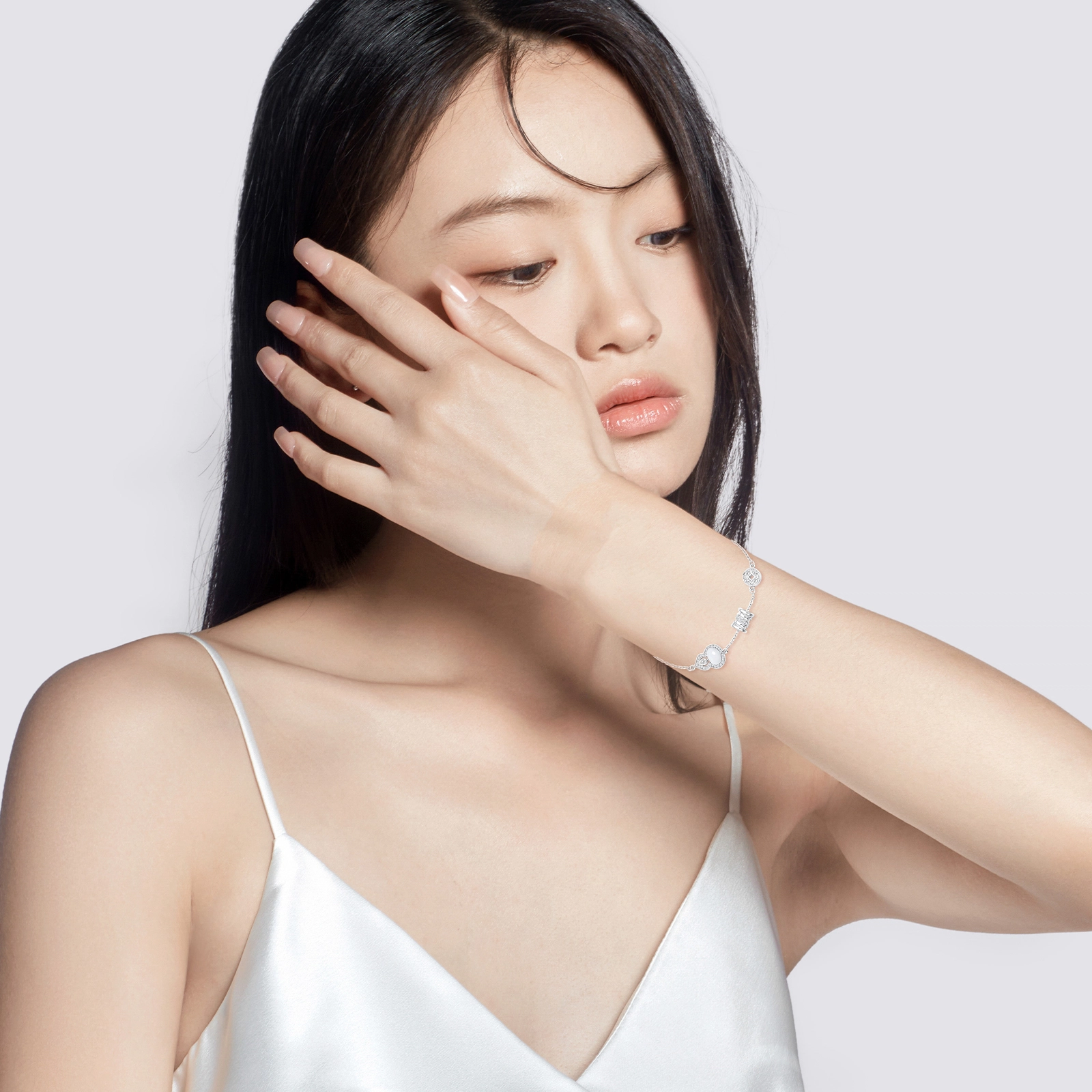 老银坊 腰缠福禄 招财铜钱小蛮腰手饰 轻奢小众国风优雅葫芦配饰 新中式气质简约百搭 好运 玉髓 手链 女款