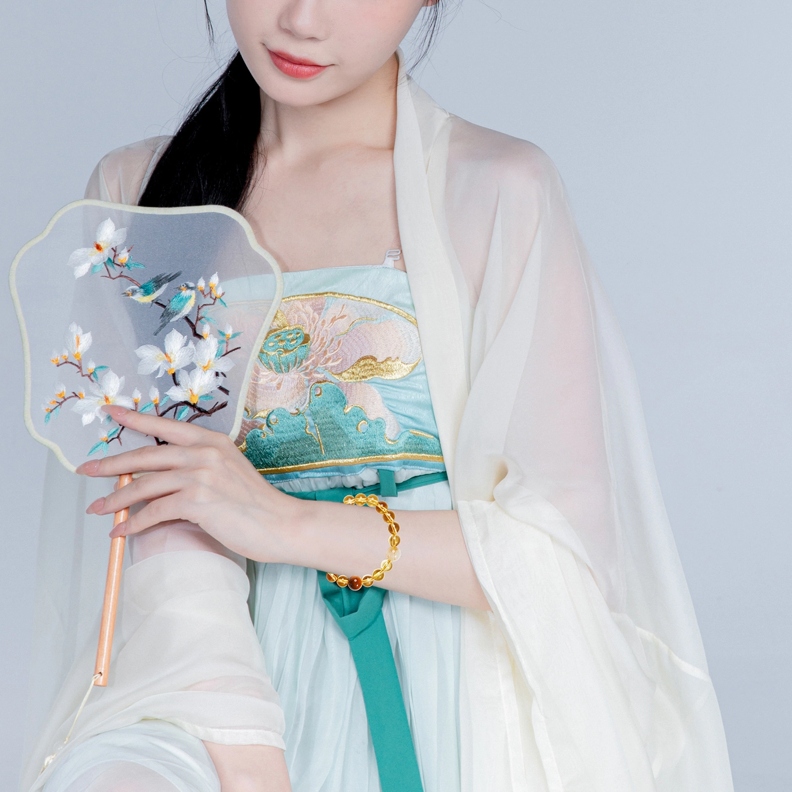 老银坊 醒狮平安纳福 国风古风跑环盘串 新中式转运绕指柔 水晶 手串 男女同款情侣款