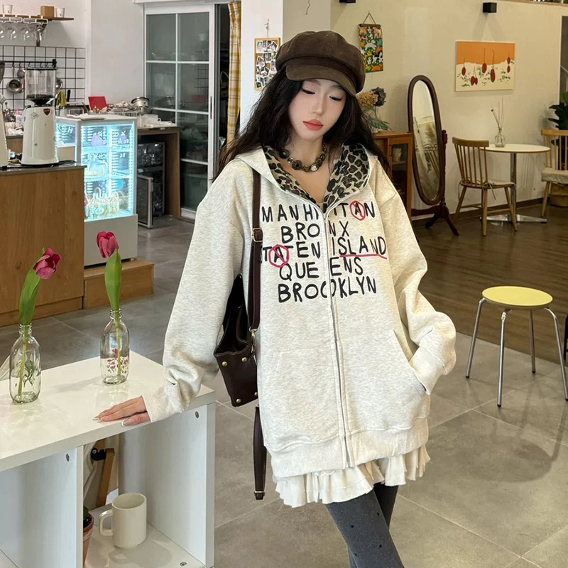 玉儿恋 美式复古高街风连帽潮牌服饰时尚百搭卫衣 男女同款