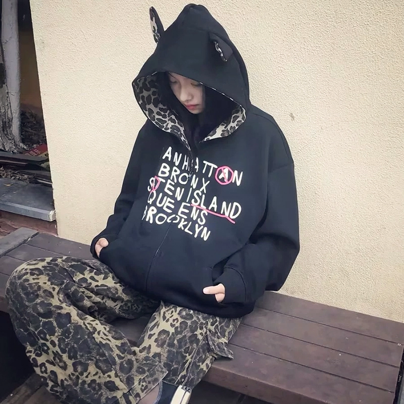 玉儿恋 美式复古高街风连帽潮牌服饰时尚百搭卫衣 男女同款