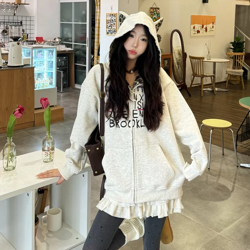 玉儿恋 美式复古高街风连帽潮牌服饰时尚百搭卫衣 男女同款