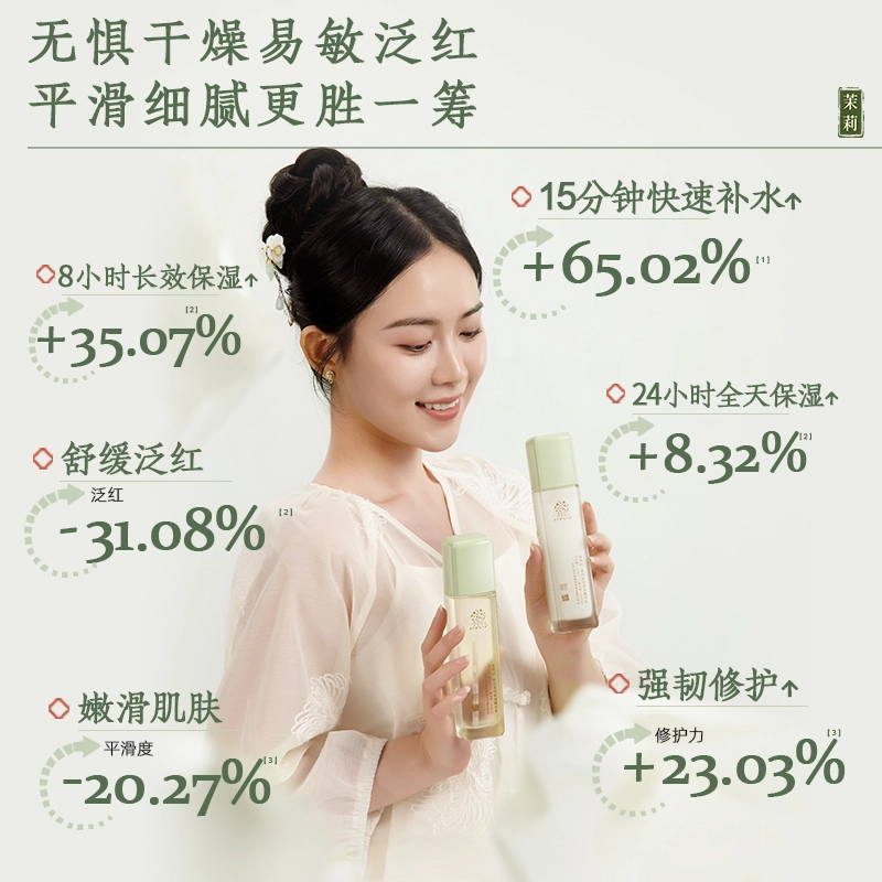 善草纪 三代茉莉滢润保湿便携旅行装 清洁清爽紧致毛孔维稳舒缓补水防晒 干性肤质专研