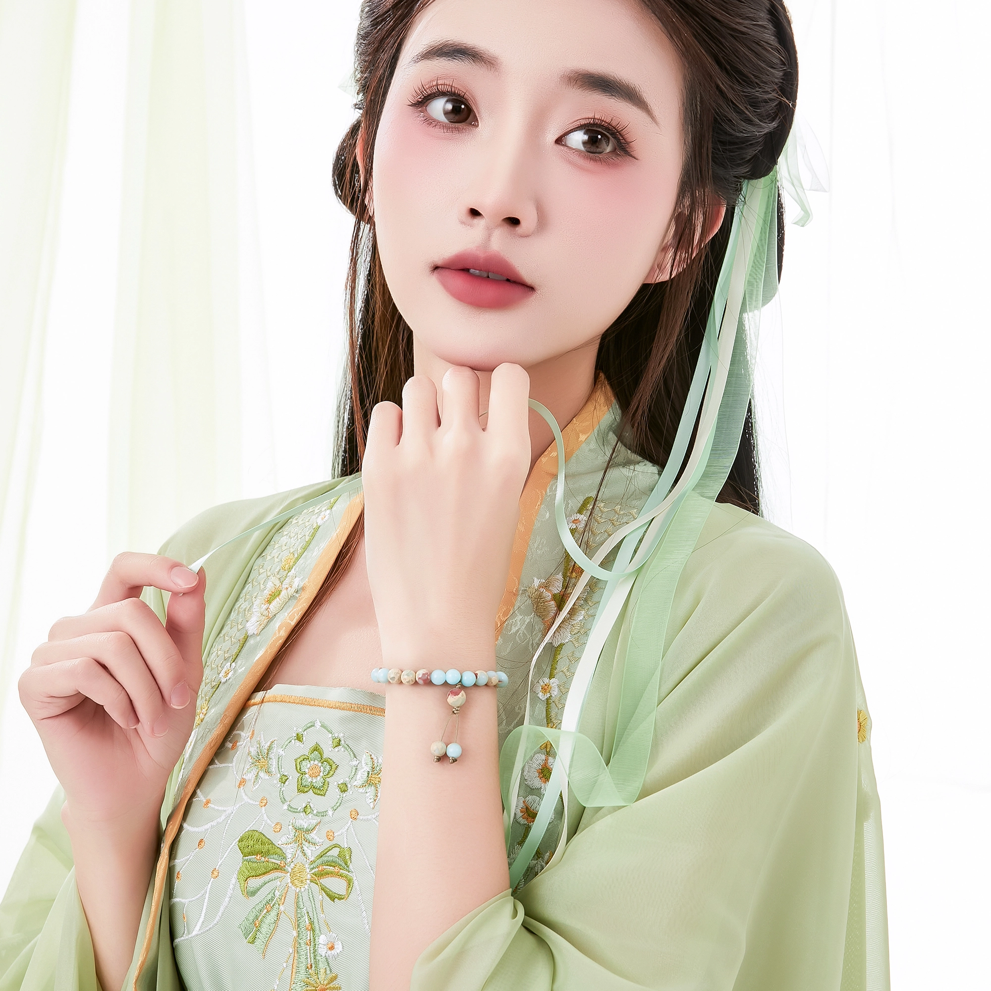 唐之饰 流苏新中式国风复古佛系 小众轻奢创意设计高级感国潮简约 寿山石 玉石手串 女款