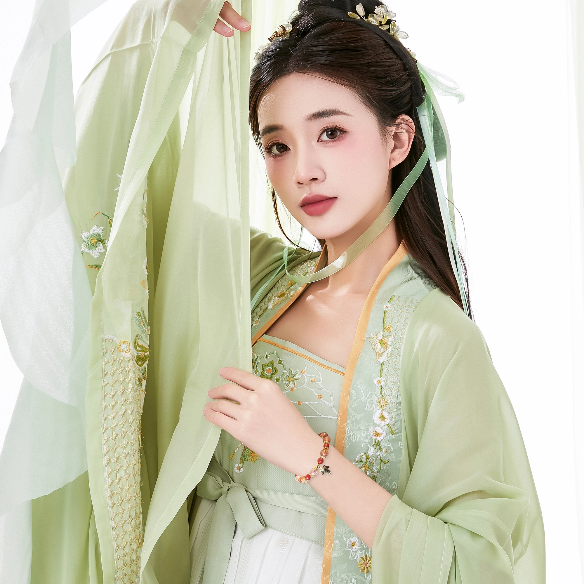 唐之饰 新中式鸿运枫叶转运珠 国风甜美可爱初恋粉红色高级感 水晶 玉石手串 男女同款情侣款 礼盒送葫芦钥匙扣