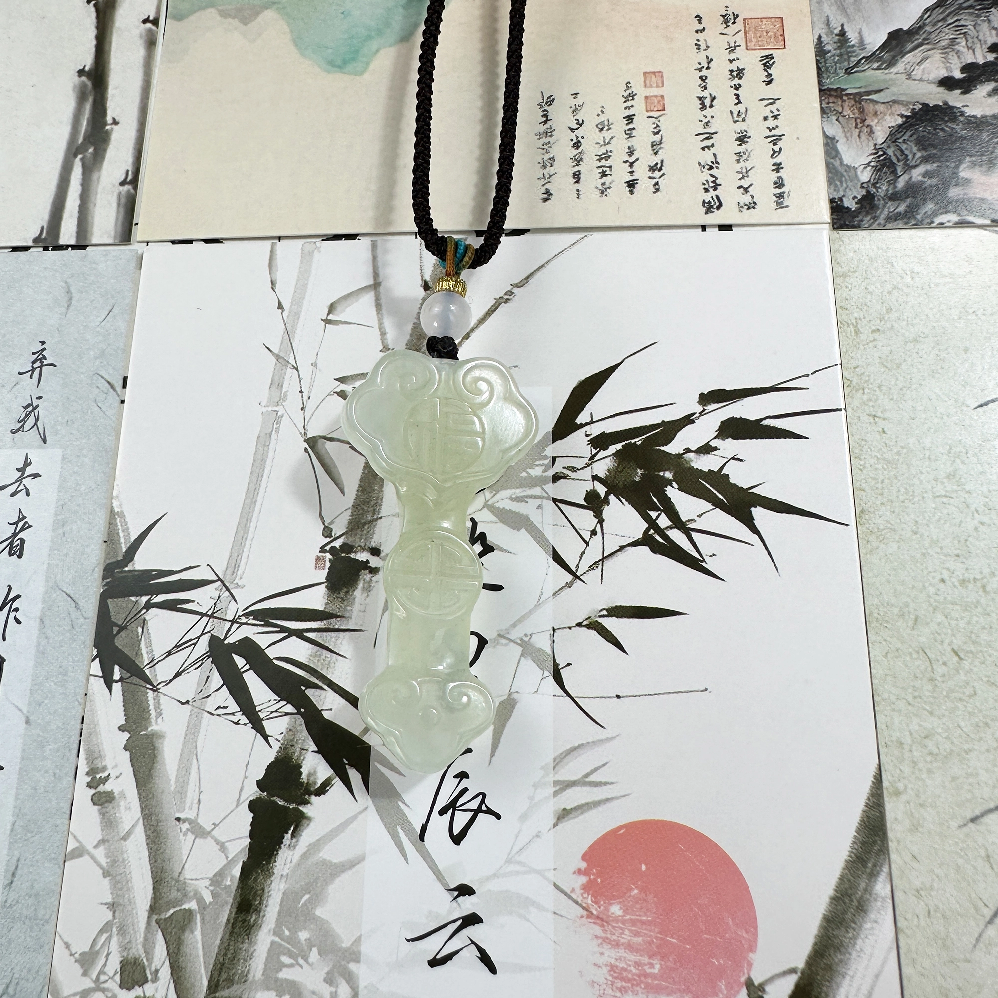 唐之饰 招财玉如意 福禄吉祥 多财多福 国潮古风转运温婉大气颈链 新中式国风 岫玉（蛇纹石玉） 项链 男女同款情侣款