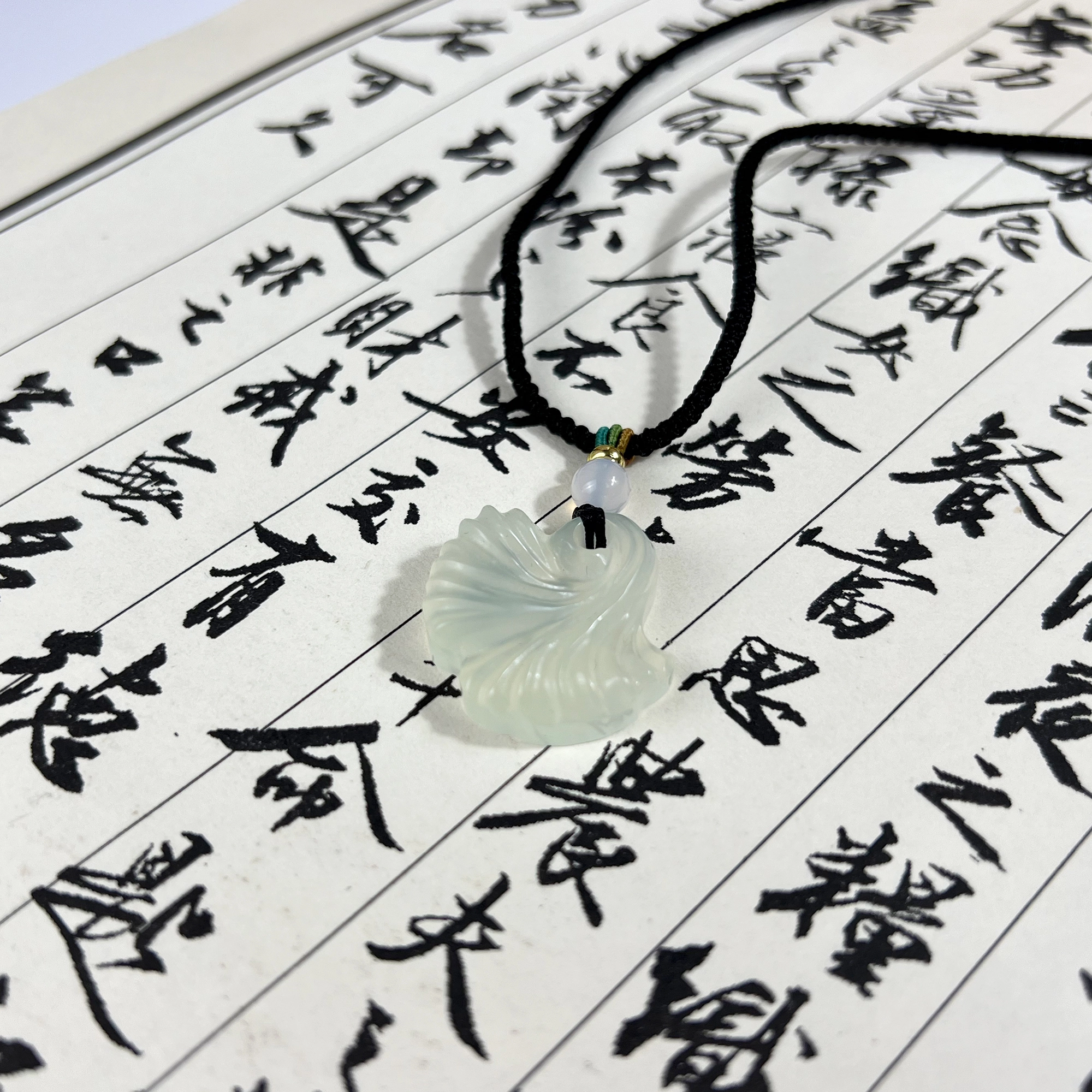 【三生有幸} 唐之饰 枫树叶银杏叶 新中式国风轻奢小众设计感高级感 温柔气质甜美优雅天然 岫玉（蛇纹石玉） 项链 男女同款情侣款