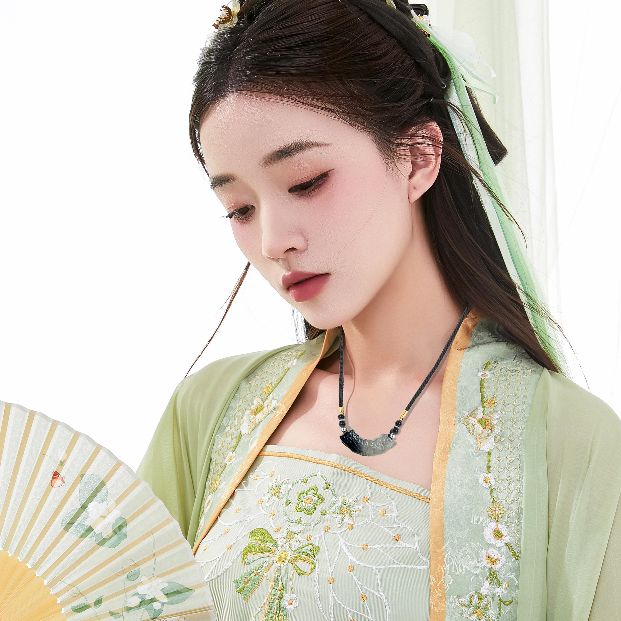 【正品已结缘】 唐之饰 招财纳福云绕玉衡祥云转运珠 新中式国风平安上岸考研复古 岫玉（蛇纹石玉） 玉石项链 男女同款情侣款