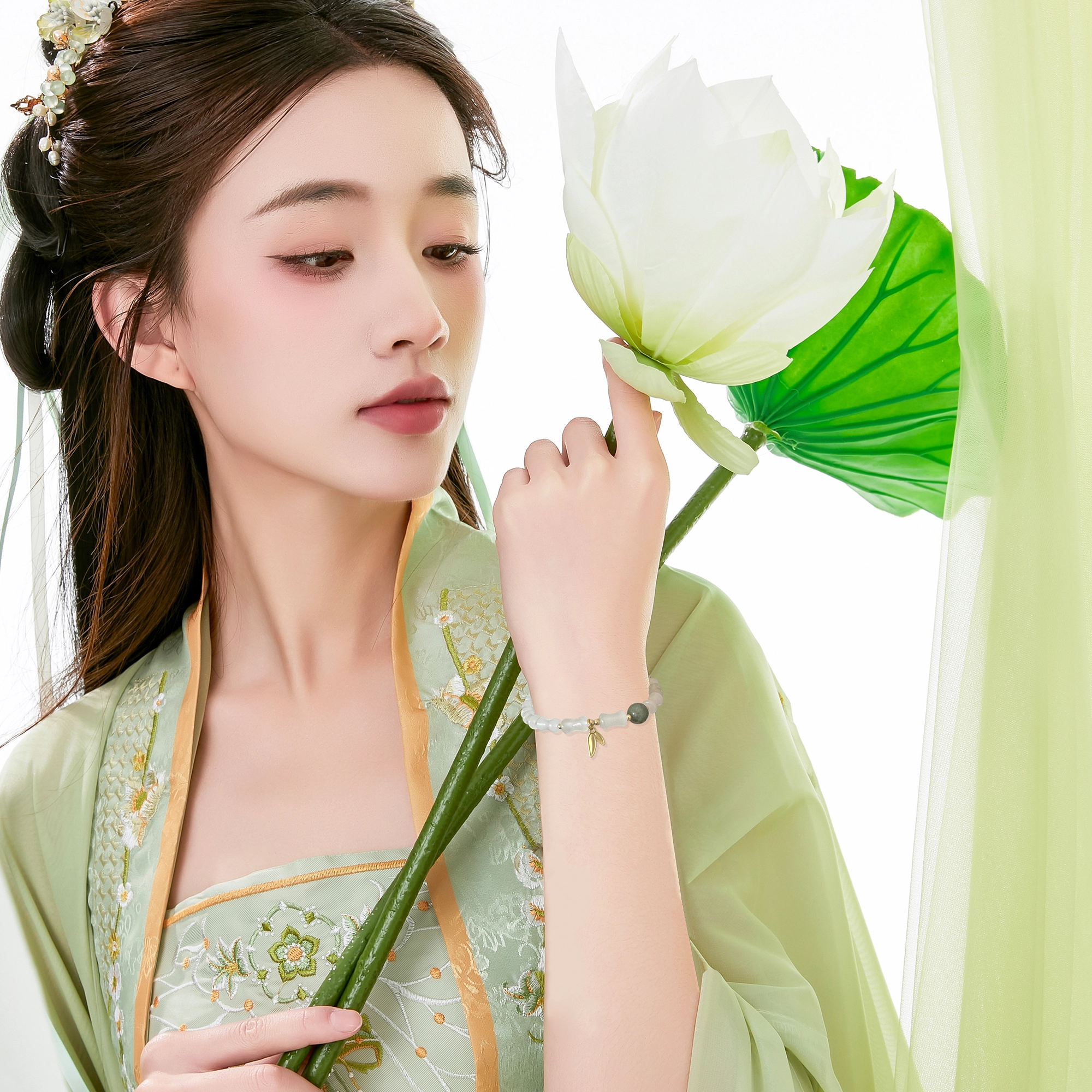 唐之饰 节节高升转运珠 新中式国风上岸前途似锦蒸蒸日上 小众高级感 高品质 天山翠 手串 男女同款情侣款