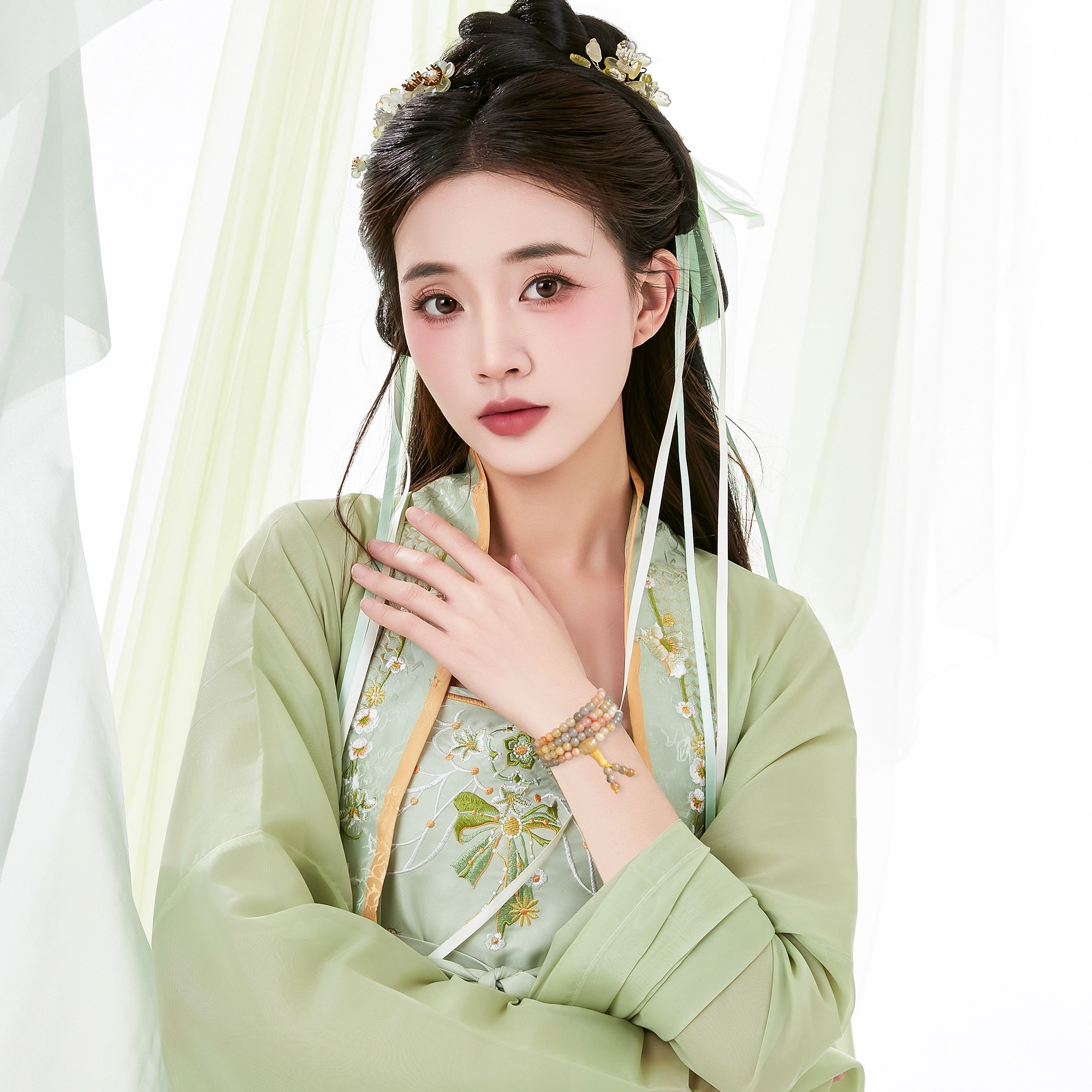 唐之饰 新中式幻彩 国风文玩多层叠戴 水晶 玉石手串 男女同款情侣款