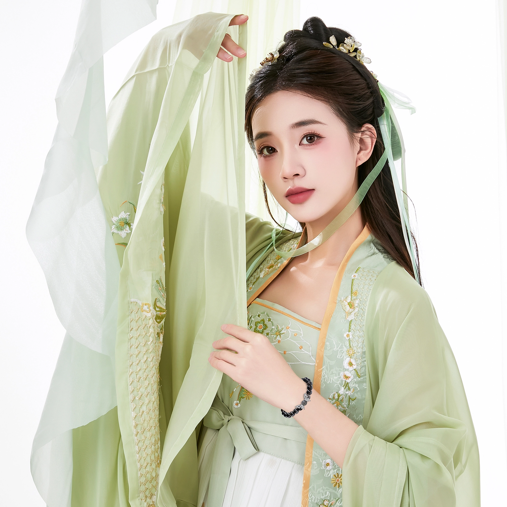 唐之饰 【高品质】星光蝴蝶转运珠 新中式国风招财纳福叠戴考试考研上岸 薄荷曼波 水晶 手串 男女同款情侣款