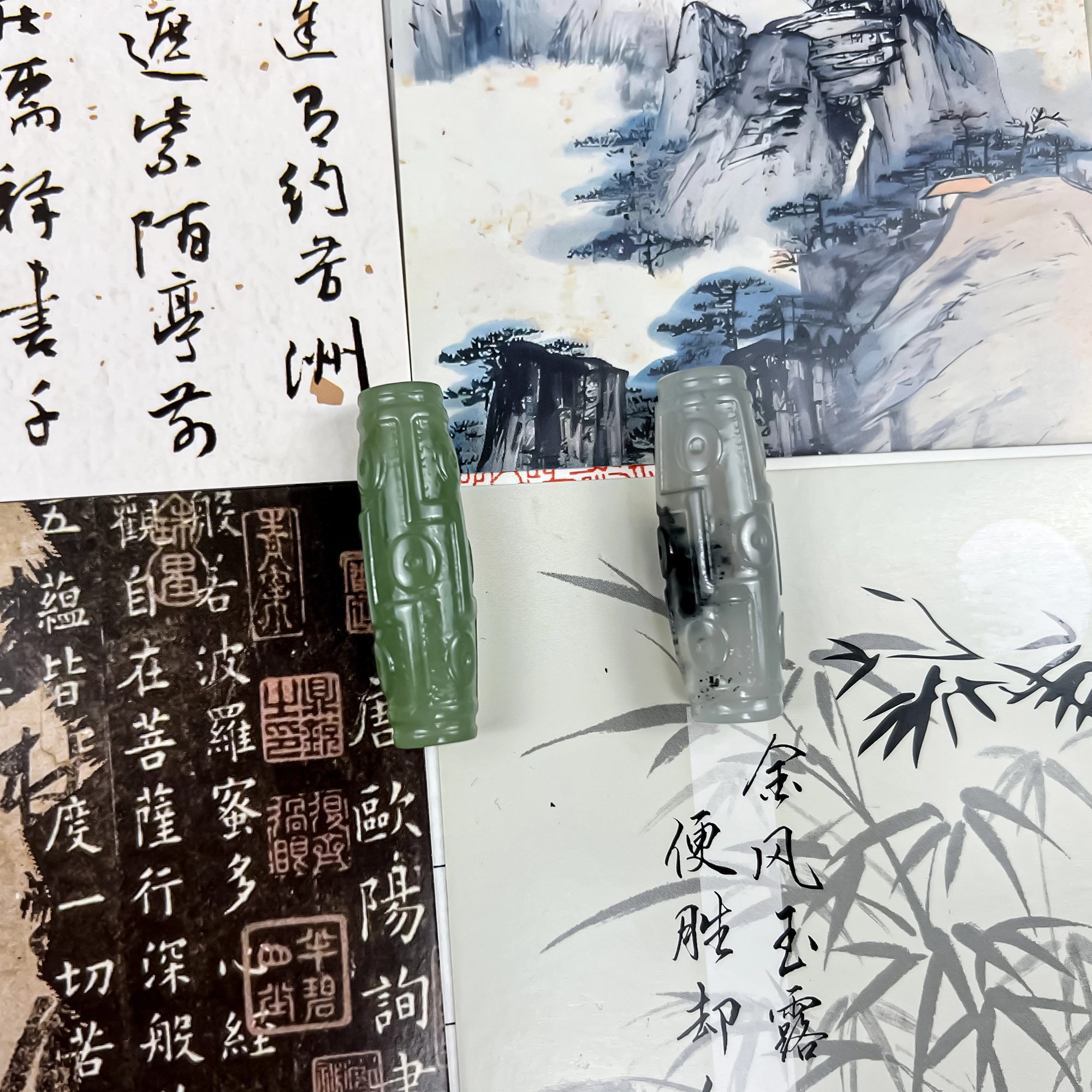 【高品质】 唐之饰 转运藏式九眼天珠 新中式民族风复古国潮吉祥平安 路路通 四大名玉 岫玉（蛇纹石玉） 项链 男女同款情侣款