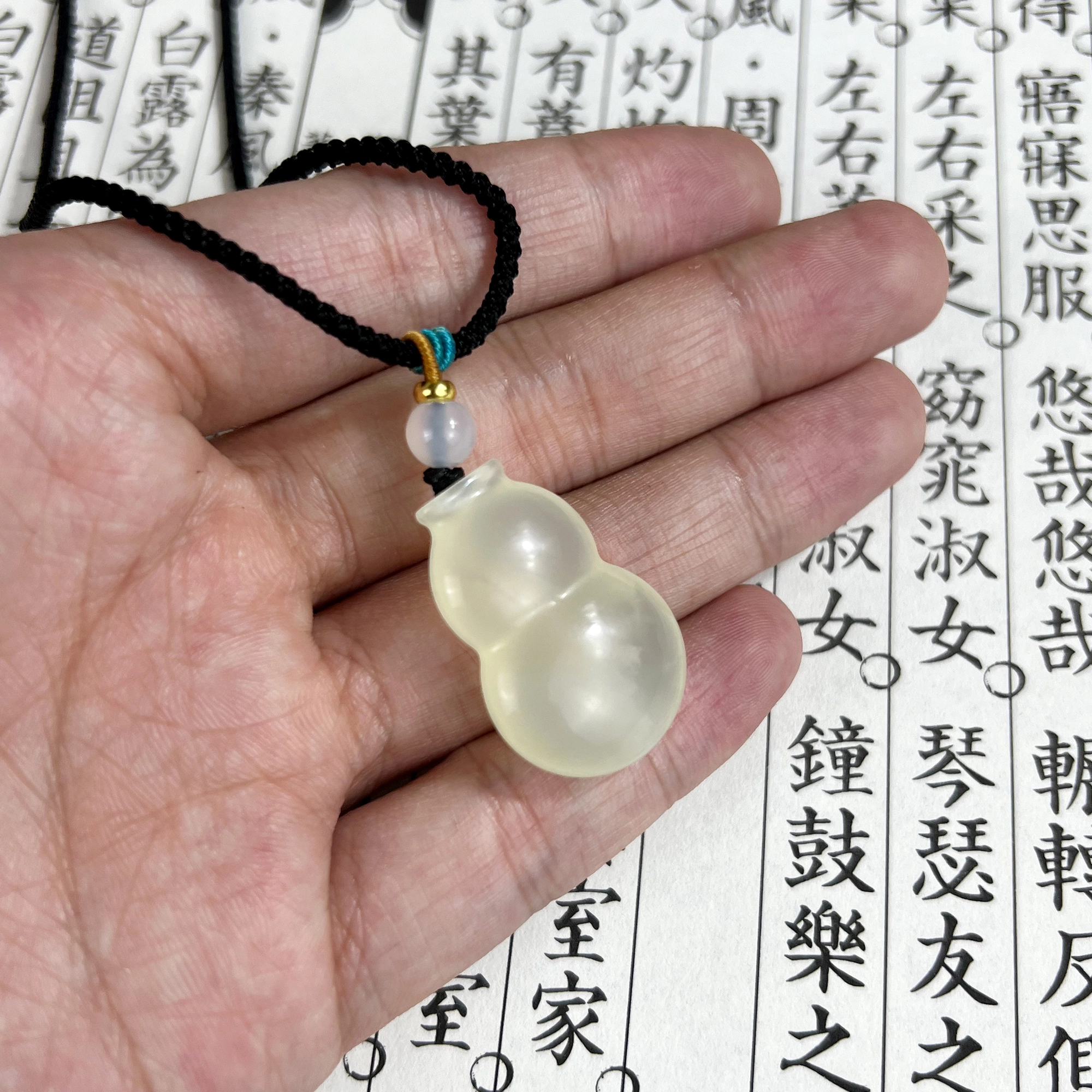 {福禄平安} 唐之饰 中式美学葫芦玉饰小清新百搭高级感夏日清凉小众国潮福气满满、锦上添花#好运天然 岫玉（蛇纹石玉） 项链 女款