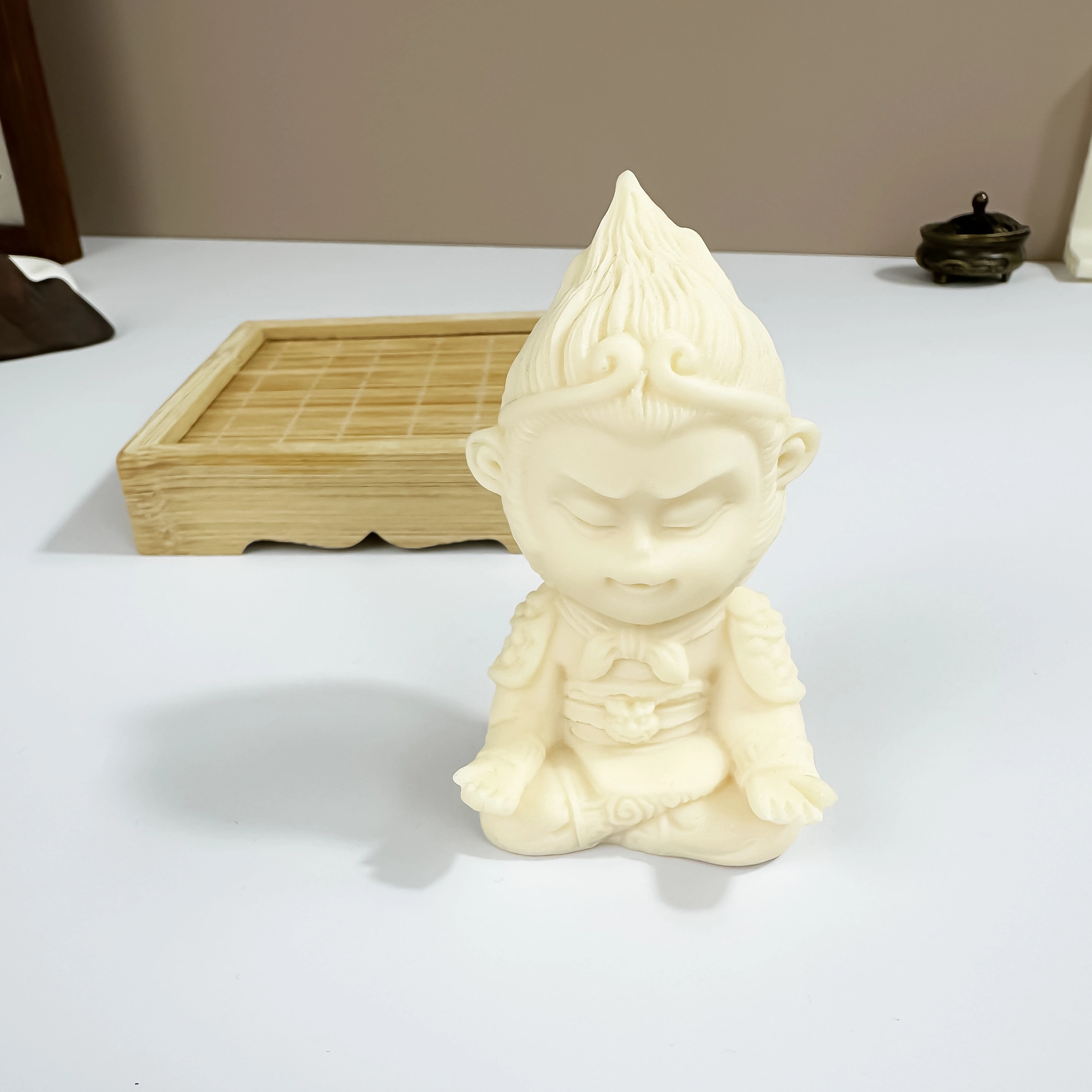 唐之饰 新中式冥想齐天大圣把件文玩盘物小众创意电脑桌面茶宠 菩提根 摆件 男女同款情侣款