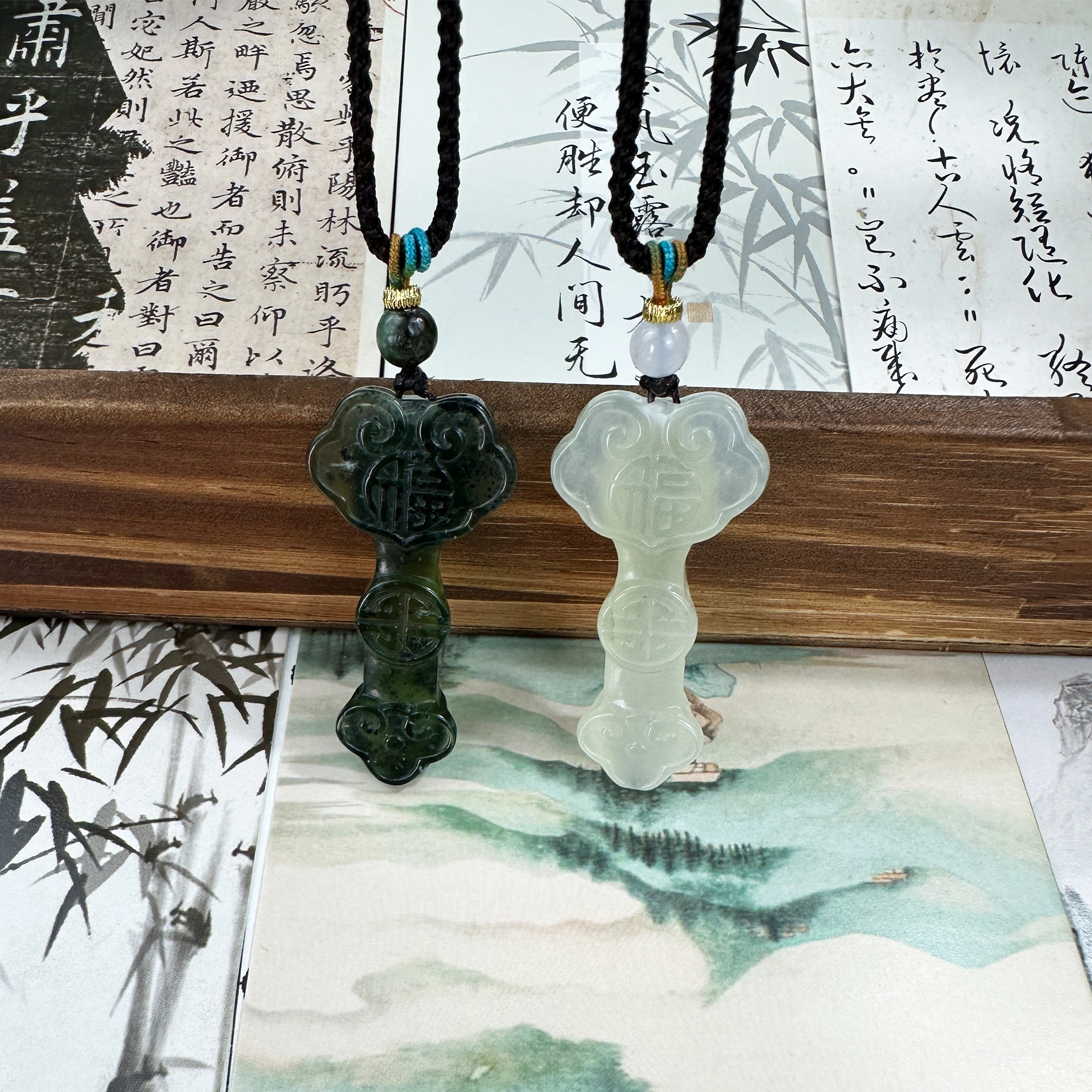 唐之饰 招财玉如意 福禄吉祥 多财多福 国潮古风转运温婉大气颈链 新中式国风 岫玉（蛇纹石玉） 项链 男女同款情侣款