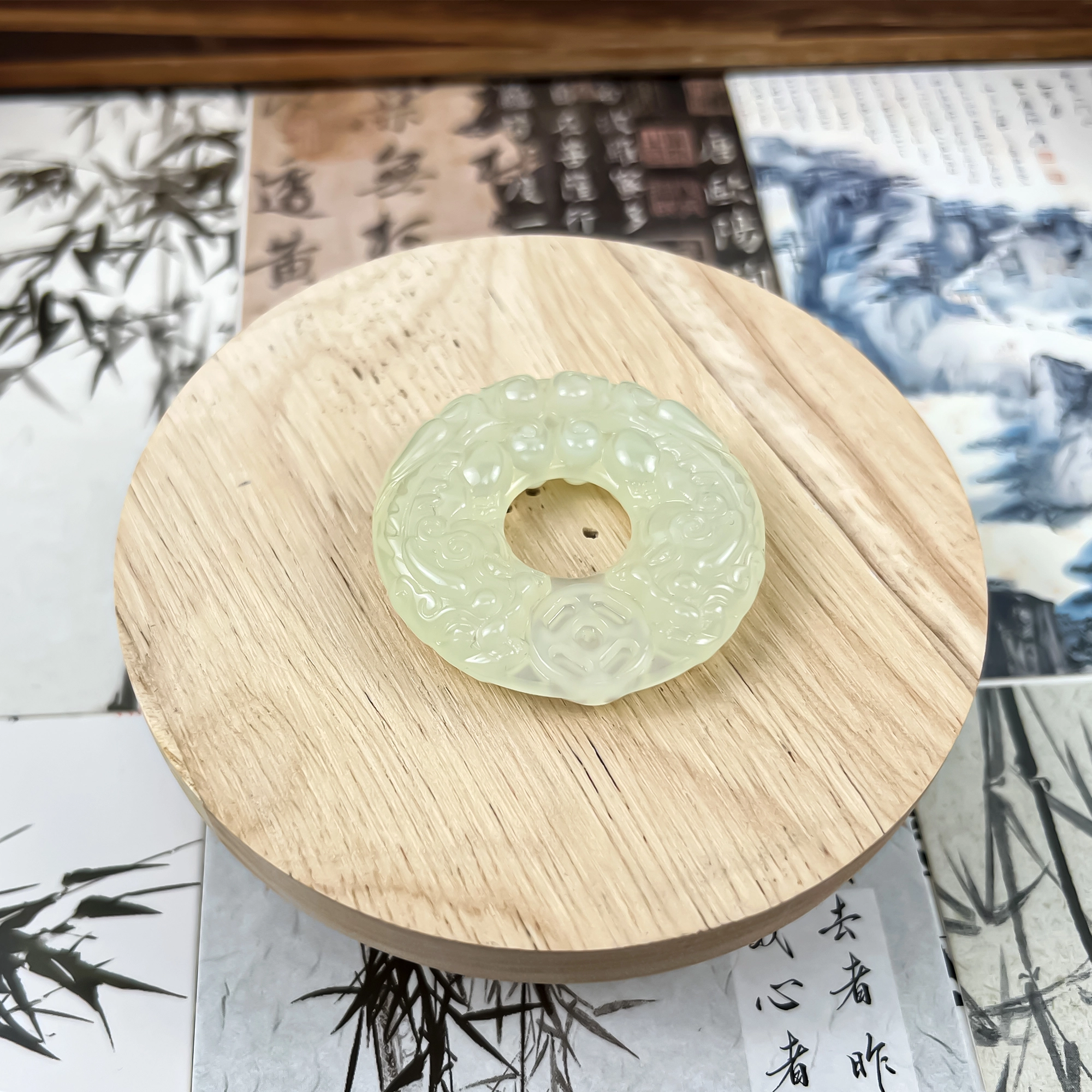 唐之饰 招财纳福双貔貅平安扣 新中式国潮古风 聚财吞金兽小众轻奢设计 岫玉（蛇纹石玉） 项链 男女同款情侣款