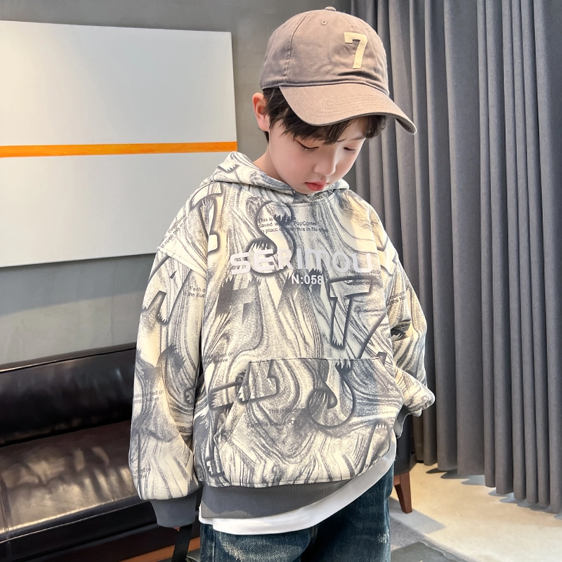 浪莎卫衣 舒适亲肤百搭休闲 灰色 儿童款