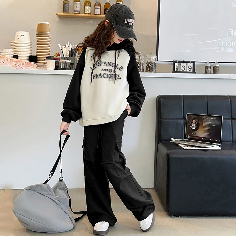 浪莎卫衣 洋气舒适百搭字母拼色 儿童款