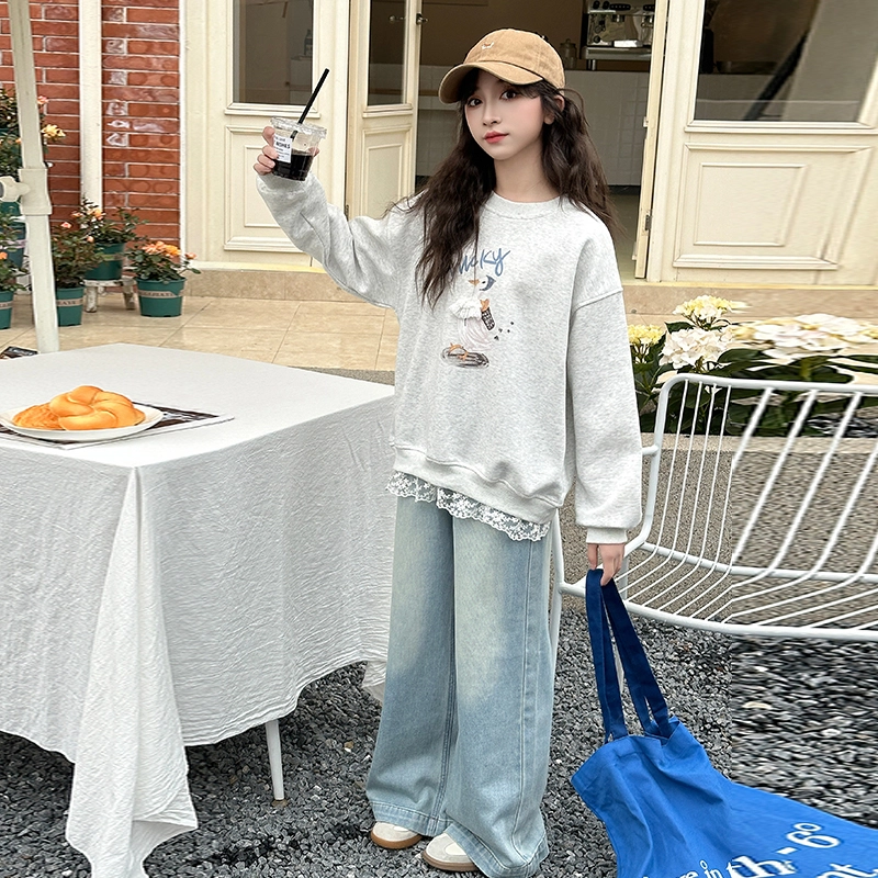 浪莎卫衣 圆领亲肤舒适百搭 灰色 儿童款