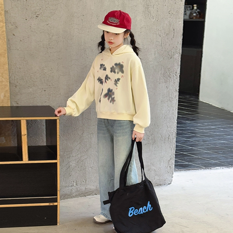 浪莎卫衣 连帽舒适亲肤透气百搭 米色 儿童款