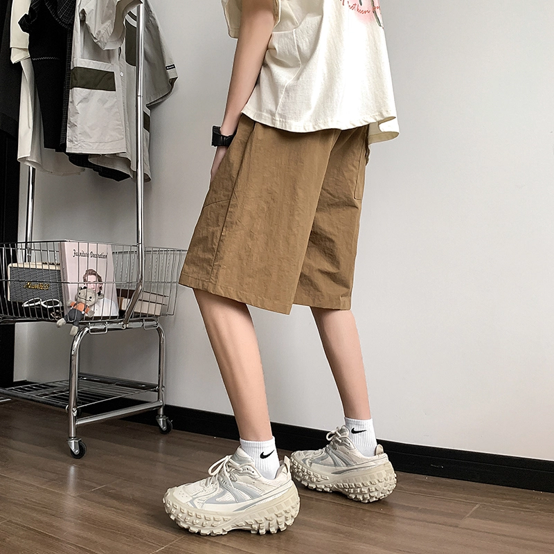 大白鲨 美式复古时尚潮流简约风五分裤休闲短裤 男女同款