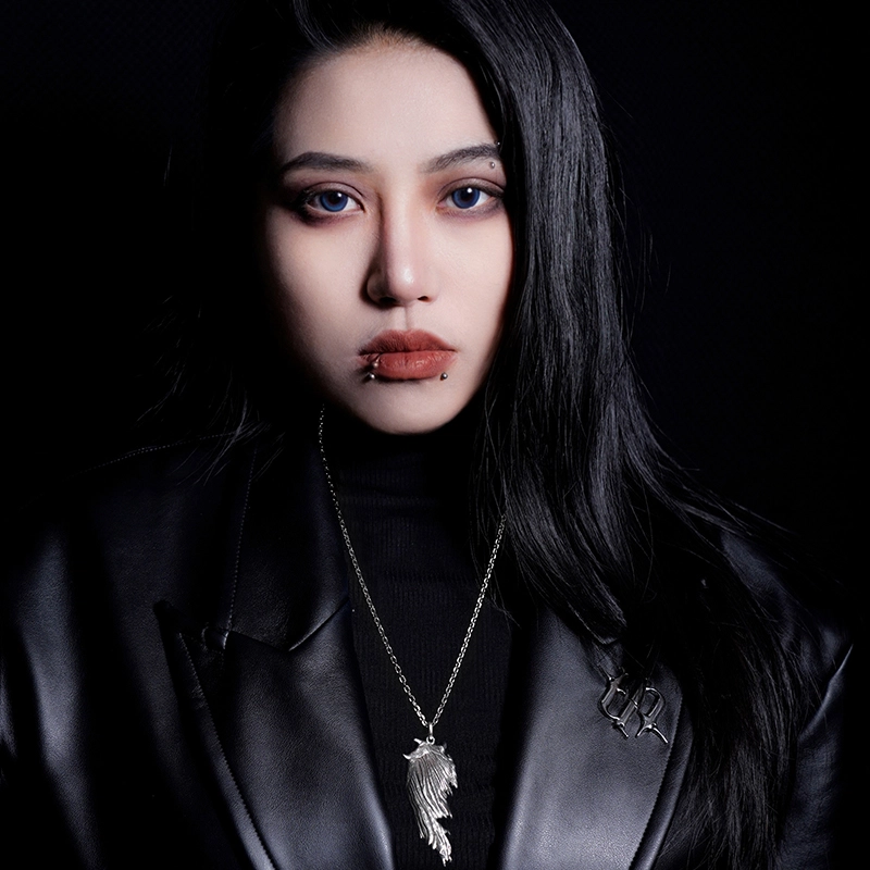 【可定制刻字】 白木黑冰 恶魔之翼 原创小众设计新中式时尚潮流 高级感 银合金 项链 男款 礼盒