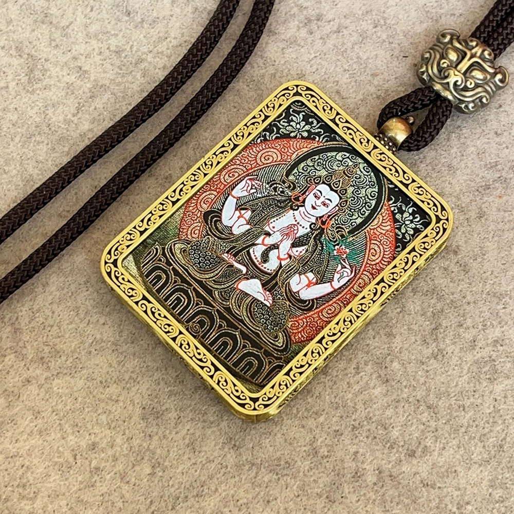 【发财的风吹不停】 睦珦 招财进宝 八大守护神黑金唐卡诸事顺利 平安喜乐新中式 飞黄腾达福禄吉祥小众#好运 合金 项链 男女同款情侣款