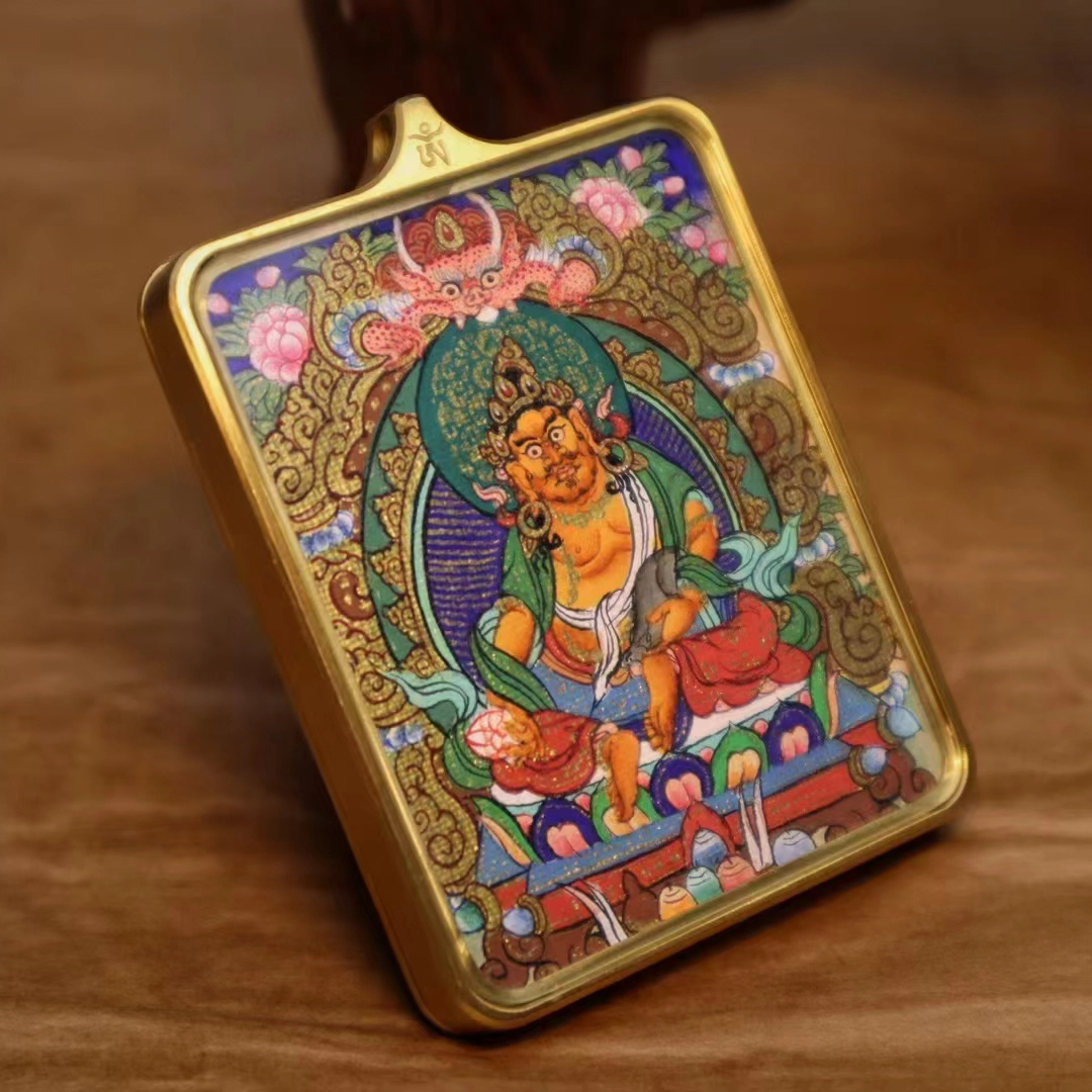 【福星高照交旺运】 睦珦 时来运转 万事顺利年年红黄财神唐卡诸事顺利 福禄吉祥小众#好运 合金 项链 男女同款情侣款