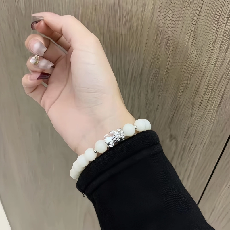 【已过香祝福】 睦珦 诸事顺利 中式貔貅纳福转运珠 精致工艺念珠精美时尚 小众复古单圈手饰#好运 白玉菩提 手串 男女同款情侣款